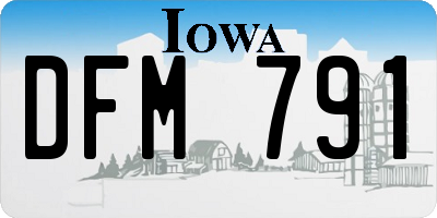 IA license plate DFM791