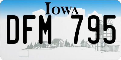 IA license plate DFM795