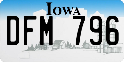 IA license plate DFM796