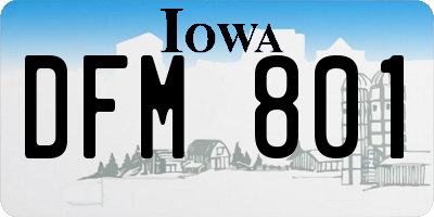 IA license plate DFM801