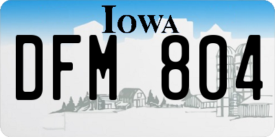 IA license plate DFM804