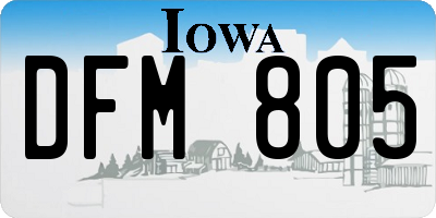 IA license plate DFM805
