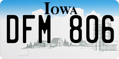 IA license plate DFM806