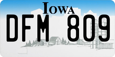 IA license plate DFM809