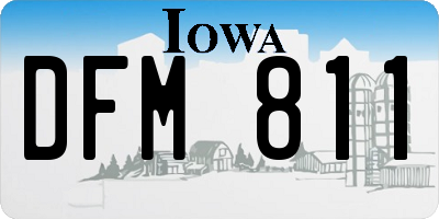 IA license plate DFM811