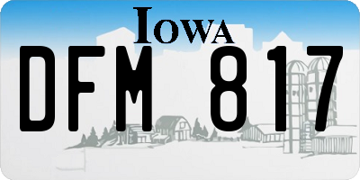 IA license plate DFM817