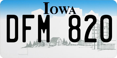 IA license plate DFM820