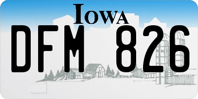 IA license plate DFM826
