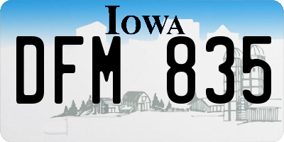 IA license plate DFM835