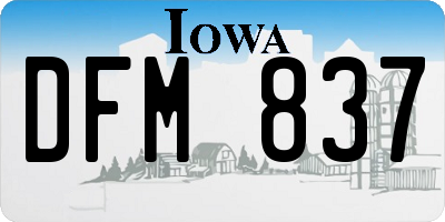 IA license plate DFM837