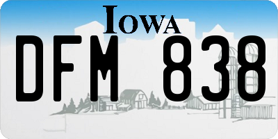 IA license plate DFM838