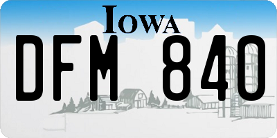IA license plate DFM840