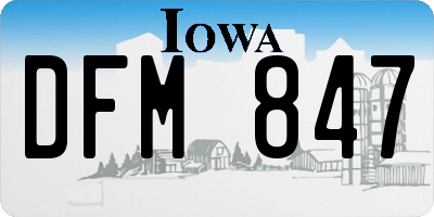 IA license plate DFM847
