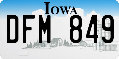 IA license plate DFM849