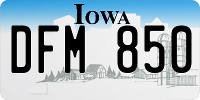 IA license plate DFM850