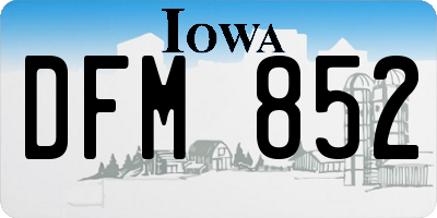 IA license plate DFM852