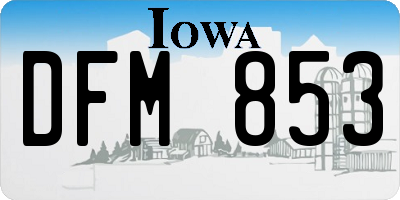 IA license plate DFM853