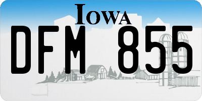 IA license plate DFM855