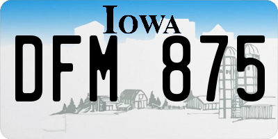 IA license plate DFM875