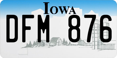 IA license plate DFM876
