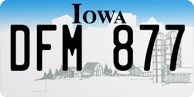 IA license plate DFM877