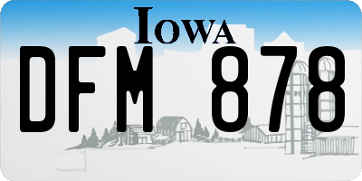IA license plate DFM878