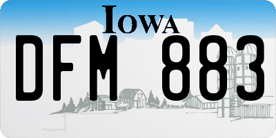 IA license plate DFM883
