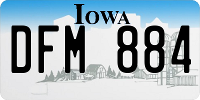 IA license plate DFM884