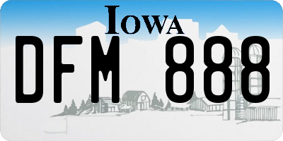 IA license plate DFM888