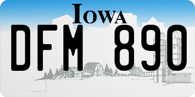 IA license plate DFM890