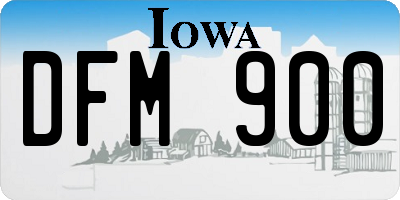 IA license plate DFM900