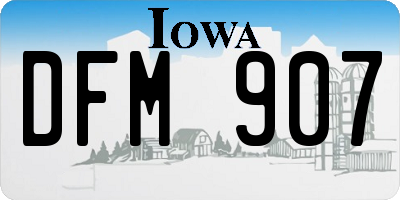 IA license plate DFM907