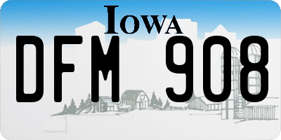 IA license plate DFM908