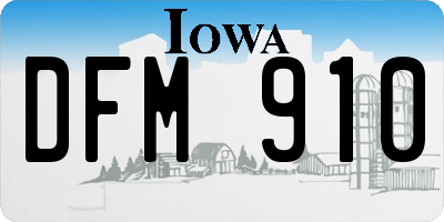 IA license plate DFM910