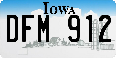 IA license plate DFM912
