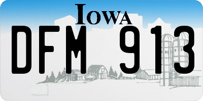 IA license plate DFM913