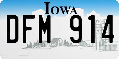 IA license plate DFM914