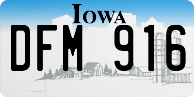 IA license plate DFM916