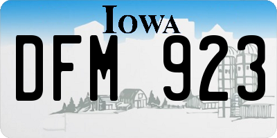 IA license plate DFM923