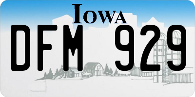 IA license plate DFM929