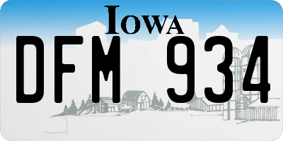 IA license plate DFM934