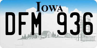 IA license plate DFM936