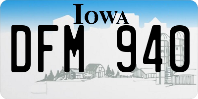 IA license plate DFM940