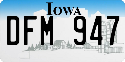 IA license plate DFM947
