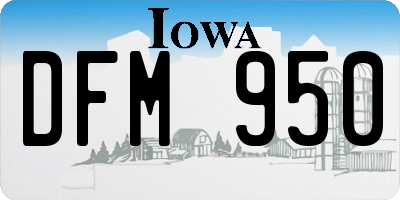 IA license plate DFM950