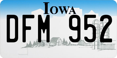 IA license plate DFM952