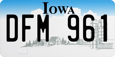 IA license plate DFM961