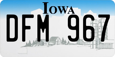 IA license plate DFM967