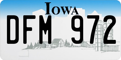 IA license plate DFM972