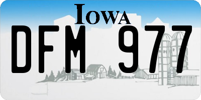 IA license plate DFM977
